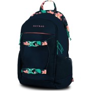 Školská taška pre stredoškolákov OXY Zero Night Flowers a vak na chrbát zadarmo
