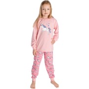 Dievčenské pyžamo Bettymode JEDNOROŽEC PINK dlhý rukáv