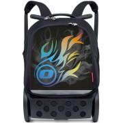 Školská taška pre chlapcov Nikidom Roller UP Wild Fire na kolieskach + slúchadlá