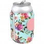 PopSockets PopThirst, držiak/obal na plechovku, s integrovaným PopGrip Gen. 2, tyrkysový s kvetinami