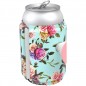 PopSockets PopThirst, držiak/obal na plechovku, s integrovaným PopGrip Gen. 2, tyrkysový s kvetinami