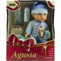 Bábika bábätko Agusia plast 27cm pevné telo pijúci cikajúci s doplnkami