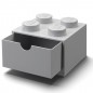 LEGO stolové box 4 so zásuvkou - sivý