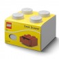 LEGO stolové box 4 so zásuvkou - sivý