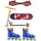 Sada skateboard, waveboard, korčule, kolobežka prstová