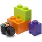 LEGO úložné boxy Multi-Pack 4 ks - fialová, čierna, oranžová, zelená