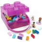 LEGO box s rukoväťou - priesvitná fialová
