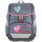 Školská taška pre prváka Step by Step 2IN1 PLUS Glitter Heart Hazle 6dielny set, doprava a desiatový set zadarmo
