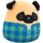 SQUISHMALLOWS 30 cm Mops vo flanelovej košeli - Prince