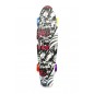 Skateboard - pennyboard 60cm nosnosť 90kg čierne-červená, čierne kovové osi, kolieska mix farieb