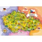 Puzzle Mapa Českej republiky 120 dielikov + 14 kvízov 40x28cm