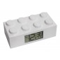 LEGO Brick - hodiny s budíkom, biele