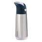 Termoska na pitie so slamkou 500 ml - indigo/ružová