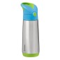 Termoska na pitie so slamkou 500 ml - modrá/zelená