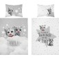 Obliečky do postieľky pre dievčatká Mačiatka šedá
