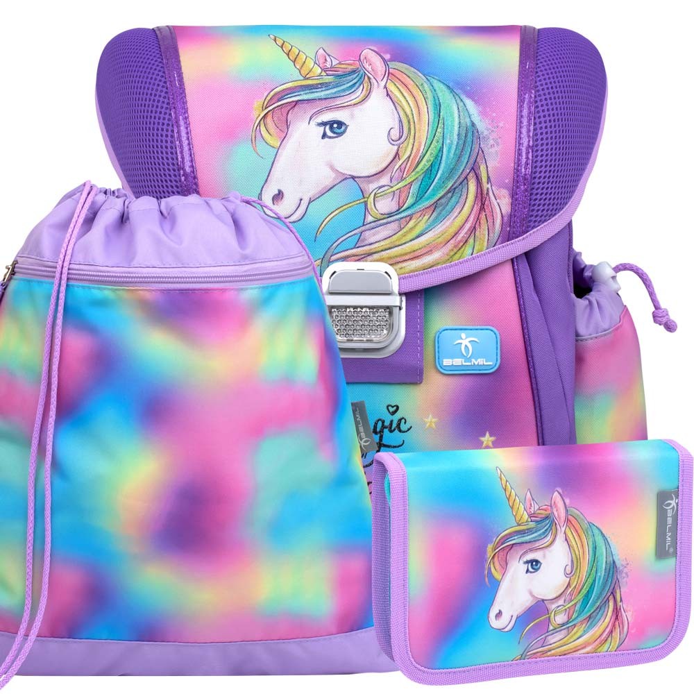 Školská taška pre dievča BELMIL 403-13 Rainbow color - SET | Skolske ...