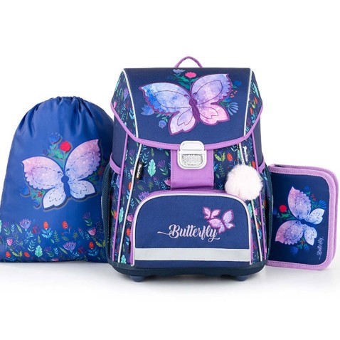 Školská taška Oxybag PREMIUM Motýľ 3dielny set