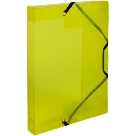 Krabica PP s gumou A5 Lines žltá