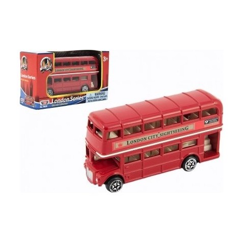 Autobus "Londýn" červený poschodový kov 10cm