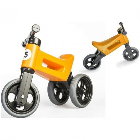 Teddies odrážadlo FUNNY WHEELS Rider Šport oranžové 2v1, výška sedla 28/30cm 18m+