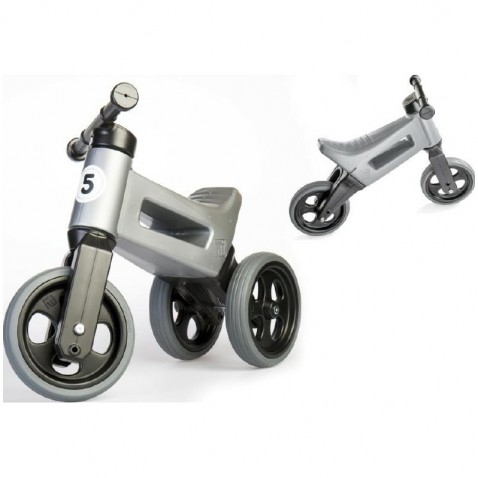 Teddies odrážadlo FUNNY WHEELS Rider Šport šedé 2v1, výška sedla 28/30 cm