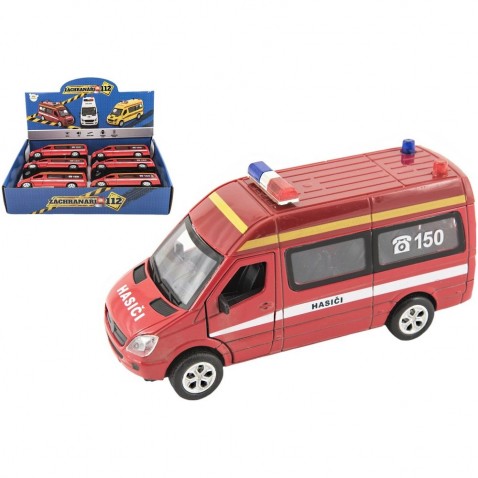 Auto hasiči 15cm na bat. so svetlom, zvukom na spätné natiahnutie