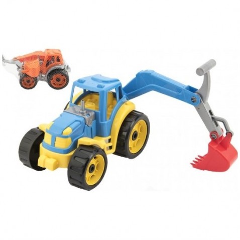 Traktor s lyžicou plast 2 farby