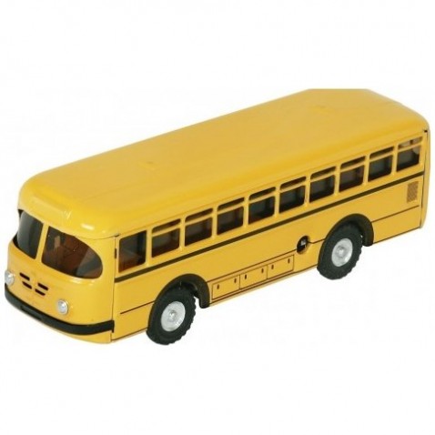 Autobus retro na kľúčik kov 19cm žltý