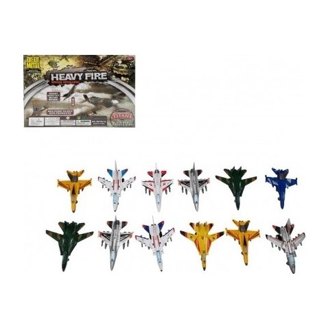 Lietadlo / stíhačka kov / plast 11cm na spätné natiahnutie mix druhov