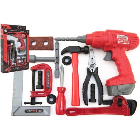 Sada náradia s mechanickou vŕtačkou plast