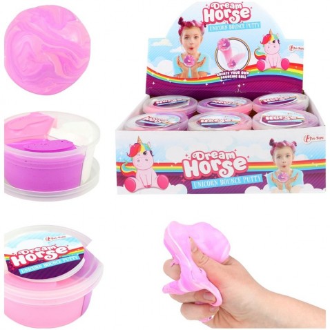 Sliz - hmota 60g jednorožec neonová v plastovej krabičke