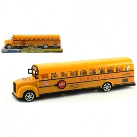 Autobus školský plast 30cm na zotrvačník v blistri