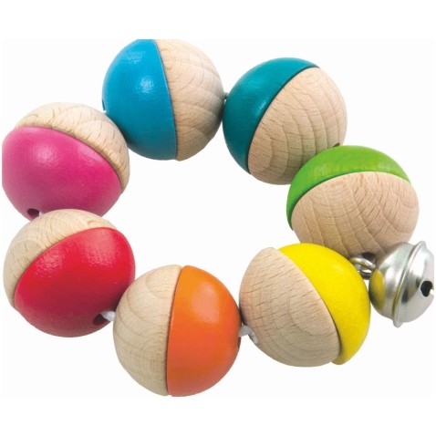 Hrkálka/Hrkadlo mini s rolničkou drevo priemer 8cm 6m+