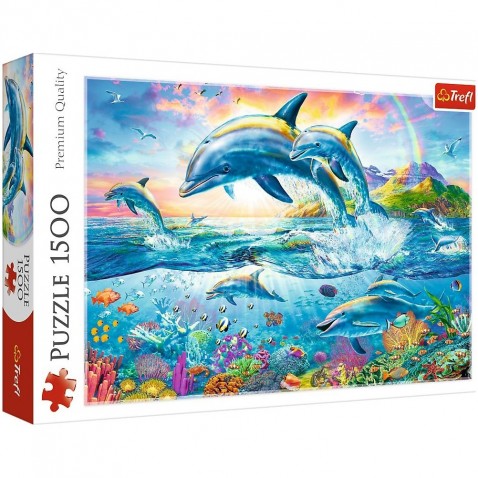 Puzzle Rodina delfínov 1500 dielikov 85x58 cm