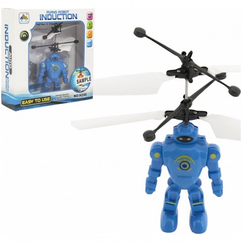 Robot / Vrtuľník 15cm reagujúce na pohyb ruky s USB nabíjacím káblom so svetlom