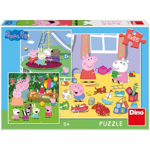 Puzzle Peppa Pig na prázdninách 3x55 dielikov
