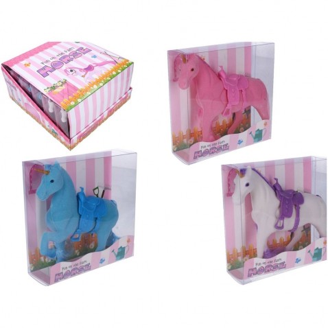 Jednorožec kôň flíska so sedlom 16cm 3 farby