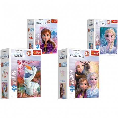 Minipuzzle miniMaxi 20 dielov Ľadové kráľovstvo II / Frozen II 4 druhy