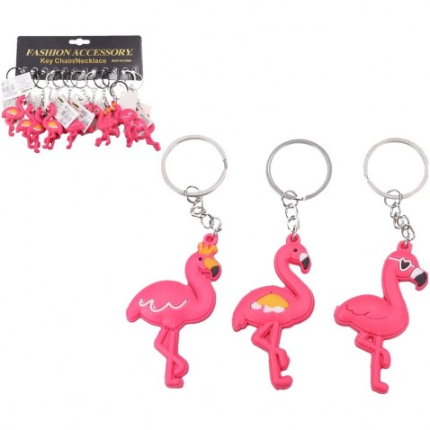 Kľúčenka prívesok plameniak 7cm gumový 3 druhy