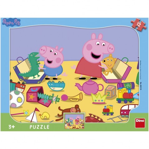 Puzzle doskové Peppa Pig sa hrá 12dílků