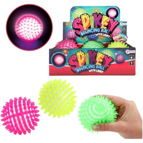 Loptička antistresová skákacia gumová 10cm na batérie so svetlom 3 farby