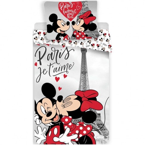 Obliečky Mickey a Minnie in Paris Eiffel Tower
