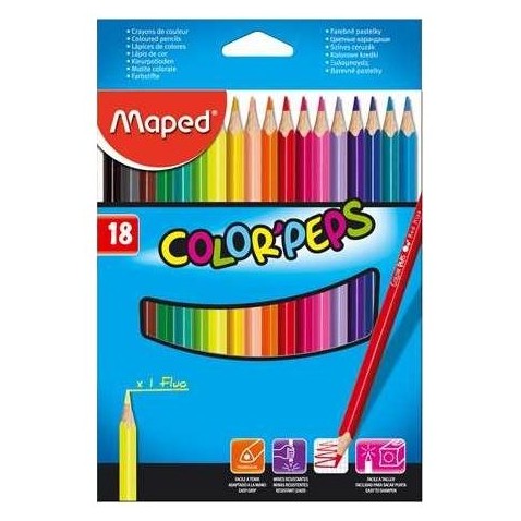 Pastelky Maped ColorPeps trojhranné tenké18 ks