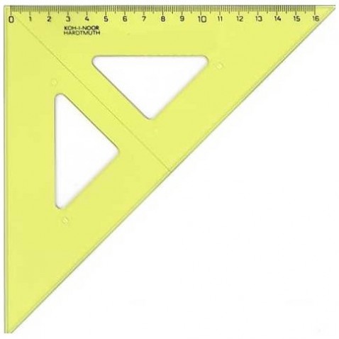 Trojuholník KOH-I-NOOR 45/177 s ryskou žltý