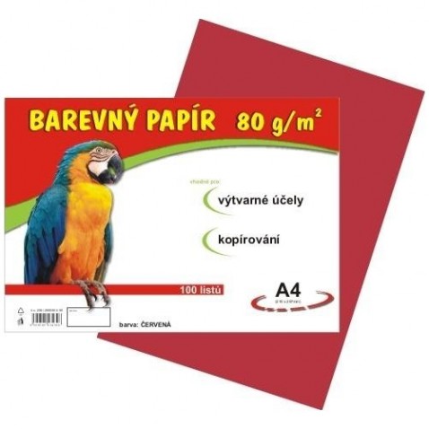 Papier náčrtkový A4 80g červený