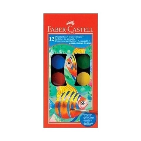 Vodové farby Faber-Castell 12 farieb so štetcom