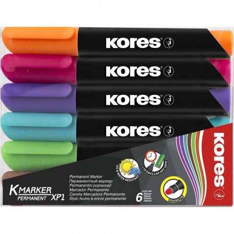 Popisovač Kores K-Marker permanent sada 6ks