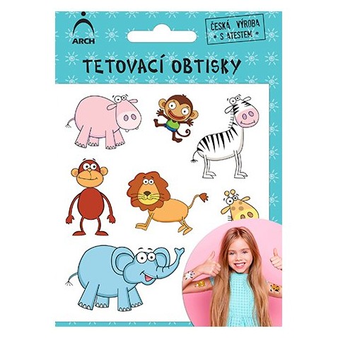 Detské tetovacie obtlačky Zvieratká 1