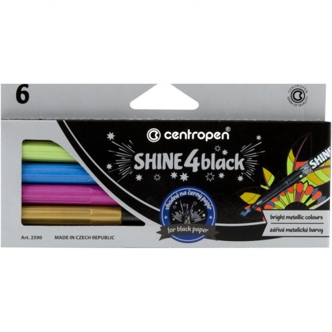 Popisovač Centropen Shine 2590 metallic 6 farieb