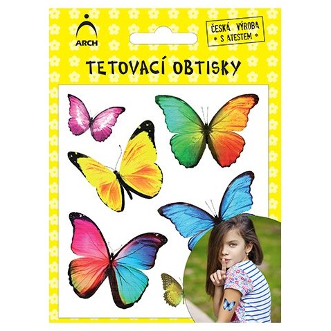 Detské tetovacie obtlačky Motýle 02